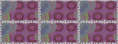 Raster illüstrasyonu. Raster illüstrasyonunda kusursuz çiçek deseni. Güzel kumaş deseni. Mor renklerde.