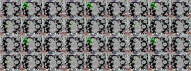 Siyah renkli çiçeklerle kusursuz çiçek deseni. Suluboya tarzında siyah renkte çiçekler.