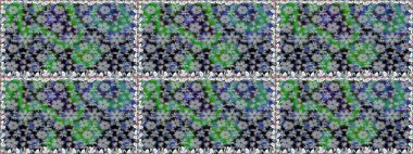 Raster illüstrasyonu. Güzel çiçekli kusursuz desen ve gri renkli yapraklar, suluboya çiçek deseni, duvar kağıdı, kart veya kumaş için fayanslı.