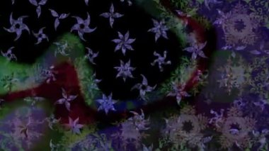 Renkli unsurlarla hareketli arka plan görüntüleri. Suluboya desenli el çizimi kelebekler. Hoş renklerde illüstrasyon. Kusursuz. Döngü.