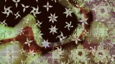 Renkli unsurlarla hareketli arka plan görüntüleri. Suluboya desenli el çizimi kelebekler. Hoş renklerde illüstrasyon. Kusursuz. Döngü.