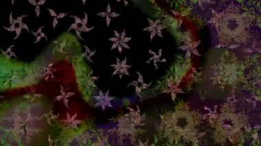 Renkli unsurlarla hareketli arka plan görüntüleri. Suluboya desenli el çizimi kelebekler. Hoş renklerde illüstrasyon. Kusursuz. Döngü.