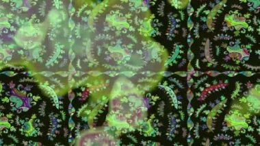 Renkli unsurlarla hareketli arka plan görüntüleri. Suluboya desenli el çizimi kelebekler. Hoş renklerde illüstrasyon. Kusursuz. Döngü.