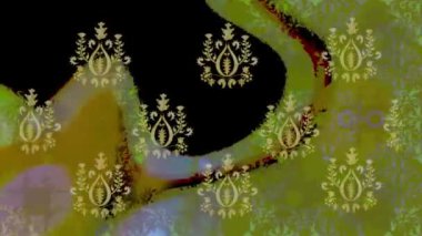 Renkli unsurlarla hareketli arka plan görüntüleri. Suluboya desenli el çizimi kelebekler. Hoş renklerde illüstrasyon. Kusursuz. Döngü.