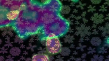 Renkli unsurlarla hareketli arka plan görüntüleri. Suluboya desenli el çizimi kelebekler. Hoş renklerde illüstrasyon. Kusursuz. Döngü.