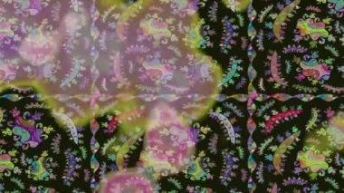 Renkli unsurlarla hareketli arka plan görüntüleri. Suluboya desenli el çizimi kelebekler. Hoş renklerde illüstrasyon. Kusursuz. Döngü.