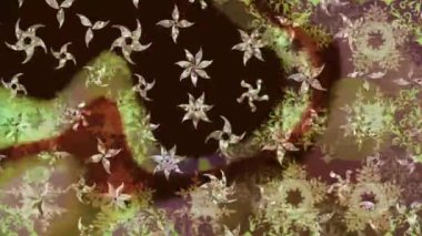 Renkli unsurlarla hareketli arka plan görüntüleri. Suluboya desenli el çizimi kelebekler. Hoş renklerde illüstrasyon. Kusursuz. Döngü.