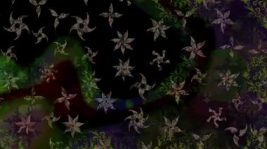 Renkli unsurlarla hareketli arka plan görüntüleri. Suluboya desenli el çizimi kelebekler. Hoş renklerde illüstrasyon. Kusursuz. Döngü.