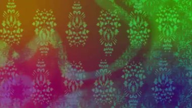 Renkli unsurlarla hareketli arka plan görüntüleri. Suluboya desenli el çizimi kelebekler. Hoş renklerde illüstrasyon. Kusursuz. Döngü.