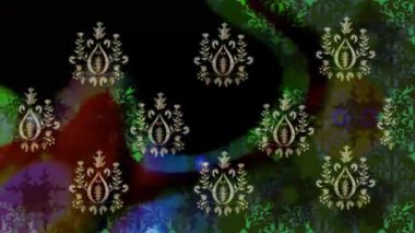 Renkli unsurlarla hareketli arka plan görüntüleri. Suluboya desenli el çizimi kelebekler. Hoş renklerde illüstrasyon. Kusursuz. Döngü.