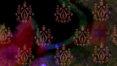 Renkli unsurlarla hareketli arka plan görüntüleri. Suluboya desenli el çizimi kelebekler. Hoş renklerde illüstrasyon. Kusursuz. Döngü.