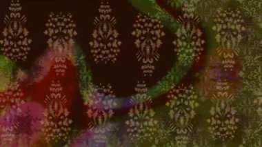 Renkli unsurlarla hareketli arka plan görüntüleri. Suluboya desenli el çizimi kelebekler. Hoş renklerde illüstrasyon. Kusursuz. Döngü.