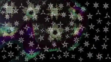 Renkli unsurlarla hareketli arka plan görüntüleri. Suluboya desenli el çizimi kelebekler. Hoş renklerde illüstrasyon. Kusursuz. Döngü.