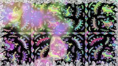 Renkli unsurlarla hareketli arka plan görüntüleri. Suluboya desenli el çizimi kelebekler. Hoş renklerde illüstrasyon. Kusursuz. Döngü.