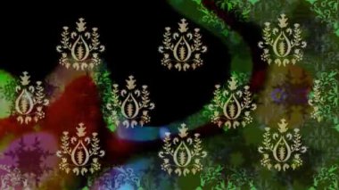 Renkli unsurlarla hareketli arka plan görüntüleri. Suluboya desenli el çizimi kelebekler. Hoş renklerde illüstrasyon. Kusursuz. Döngü.