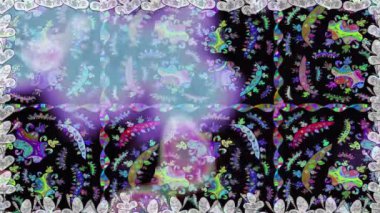 Renkli unsurlarla hareketli arka plan görüntüleri. Suluboya desenli el çizimi kelebekler. Hoş renklerde illüstrasyon. Kusursuz. Döngü.