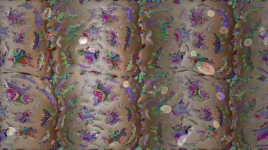 Renkli unsurlarla hareketli arka plan görüntüleri. Suluboya desenli el çizimi kelebekler. Hoş renklerde illüstrasyon. Kusursuz. Döngü.