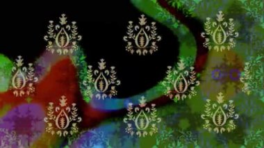 Renkli unsurlarla hareketli arka plan görüntüleri. Suluboya desenli el çizimi kelebekler. Hoş renklerde illüstrasyon. Kusursuz. Döngü.