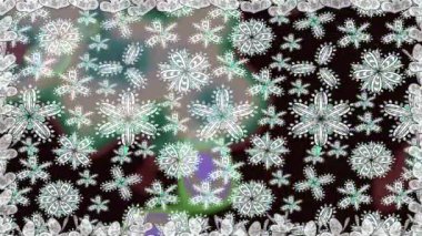 Renkli unsurlarla hareketli arka plan görüntüleri. Çiçekler. Eski model. Bayrak tarzı. Video kaydı. Şablon. Döngü. Kusursuz..