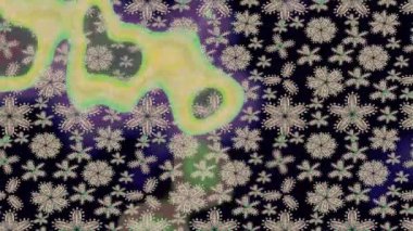 Renkli unsurlarla hareketli arka plan görüntüleri. Çiçekler. Eski model. Bayrak tarzı. Video kaydı. Şablon. Döngü. Kusursuz..