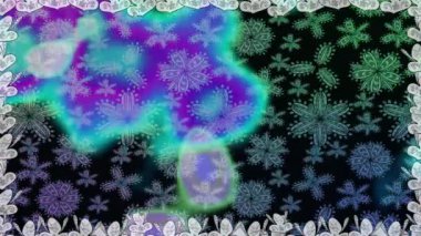 Renkli unsurlarla hareketli arka plan görüntüleri. Çiçekler. Eski model. Bayrak tarzı. Video kaydı. Şablon. Döngü. Kusursuz..