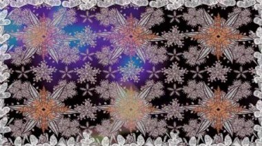 Renkli unsurlarla hareketli arka plan görüntüleri. Çiçekler. Eski model. Bayrak tarzı. Video kaydı. Şablon. Döngü. Kusursuz..