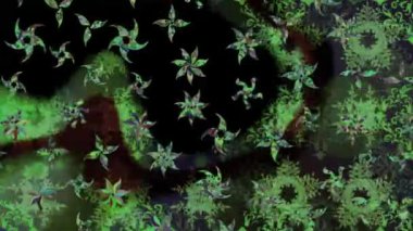 Renkli unsurlarla hareketli arka plan görüntüleri. Çiçekler. Eski model. Bayrak tarzı. Video kaydı. Şablon. Döngü. Kusursuz..