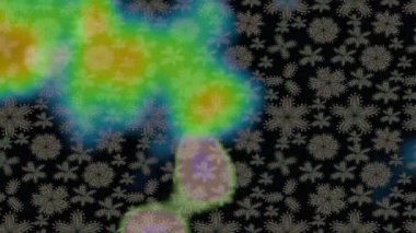 Renkli unsurlarla hareketli arka plan görüntüleri. Çiçekler. Eski model. Bayrak tarzı. Altın, altın. Video kaydı. Şablon.