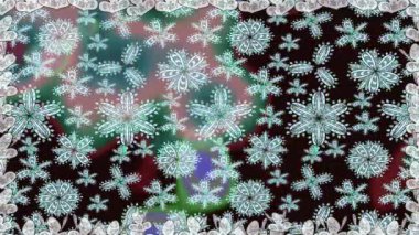 Renkli unsurlarla hareketli arka plan görüntüleri. Çiçekler. Eski model. Bayrak tarzı. Video kaydı. Şablon. Döngü. Kusursuz..