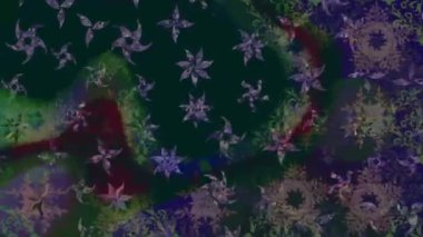 Renkli unsurlarla hareketli arka plan görüntüleri. Çiçekler. Eski model. Bayrak tarzı. Video kaydı. Şablon. Döngü. Kusursuz..