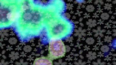 Renkli unsurlarla hareketli arka plan görüntüleri. Çiçekler. Eski model. Bayrak tarzı. Altın, altın. Video kaydı. Şablon.