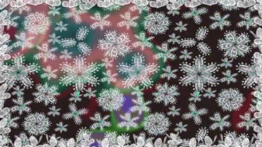 Renkli unsurlarla hareketli arka plan görüntüleri. Çiçekler. Eski model. Bayrak tarzı. Video kaydı. Şablon. Döngü. Kusursuz..