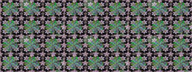 Raster illüstrasyonunda kusursuz çiçek deseni. Renkli Bahar Temalı Kusursuz Arkaplan. Düz Çiçek Elementleri Tasarımı. Süslü kumaş deseni.