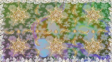 Kusursuz altın desen. Raster oryantal süs. Altın elementlerle nötr renklerde altın desen.