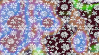 Raster illustration. Christmas festive background. Christmas snowflake of decoration on snow.