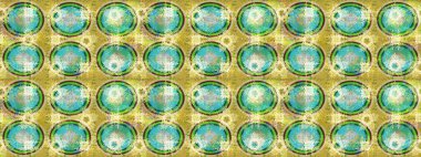 Yeşil renkli yeşil papatya deseni. Yeşil renklerde. Raster illüstrasyonu.