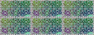 Raster illüstrasyonu. Yeşil renkli çiçekler. Küçük çiçekte sevimli çiçek deseni var..