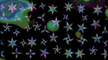 Renkli arka planda kar taneleri. Düz dizayn. Renkli kar tanesi Raster çizimi. Simgeler, etiketler. Kar tanesi ikonu, izole edilmiş. Raster illüstrasyonu.