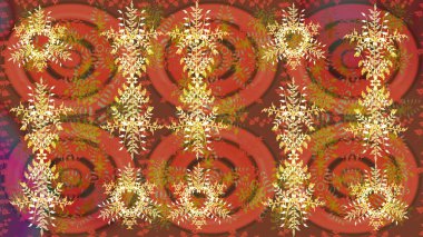 Snowflakes desen. Renk arka plan üzerinde izole soyut kar taneleri ile düz tasarım. Raster resim. Raster kar taneleri arka plan. Kar tanesi renkli desen.