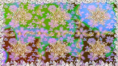 Raster geleneksel altın pürüzsüz deseni nötr renklerde. Barok tarzında kusursuz bir doğulu süsü..