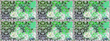 Çiçek deseni. Yeşil renkli çiçekler. Yeşil renklerde çiçeksiz. Raster illüstrasyonu. Şatafatlı bahar bahçesi dokusu.