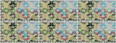 Tarafsız renklerde çiçekler. Raster illüstrasyonunda kusursuz çiçek deseni.