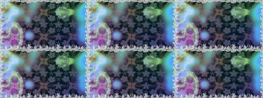 Sevimli çiçek raster deseni. Düz Çiçek Elementleri Tasarımı. Kusursuz Renksiz Bahar Temalı Kusursuz Arkaplan. Mavi renkte çiçekler.