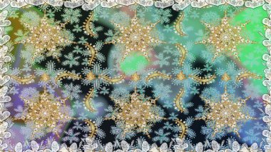 Gri renklerde, altın elementli, pürüzsüz bir desen. Şam tasarım için kusursuz desen.