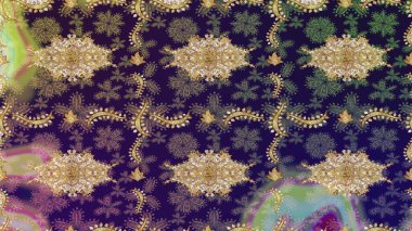 Gri renklerdeki altın elementler. Barok tarzında eskiz oryantal süsü. Geleneksel klasik Raster altın çizim kalıbı.