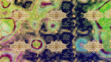 Barok tarzında eskiz oryantal süsü. Tarafsız renkler üzerine geleneksel altın eskiz deseni.