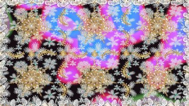 Gri renklerdeki altın element. Damask kusursuz yinelenen arkaplan. Barok tarzında altın çiçekli süs. Doku arkaplanı üzerine altın duvar kağıdı.