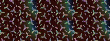 Bokeh kahverengisi, yeşili, grisi ve kar taneleri olan dekoratif Noel arkaplanı. Raster illüstrasyonu.