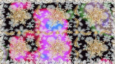 Duvar kâğıdı barok, İspanyol kumaşı. Kusursuz raster arka plan. Kusursuz çiçek deseni. Gri renklerde grafiksel, modern, pürüzsüz desen.