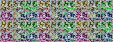 Parlak renkli fantezi çiçekleri, yapraklar, tarafsız renklerde tomurcuklar. Çiçeksiz desenli, suluboya elle çizilmiş elementler..